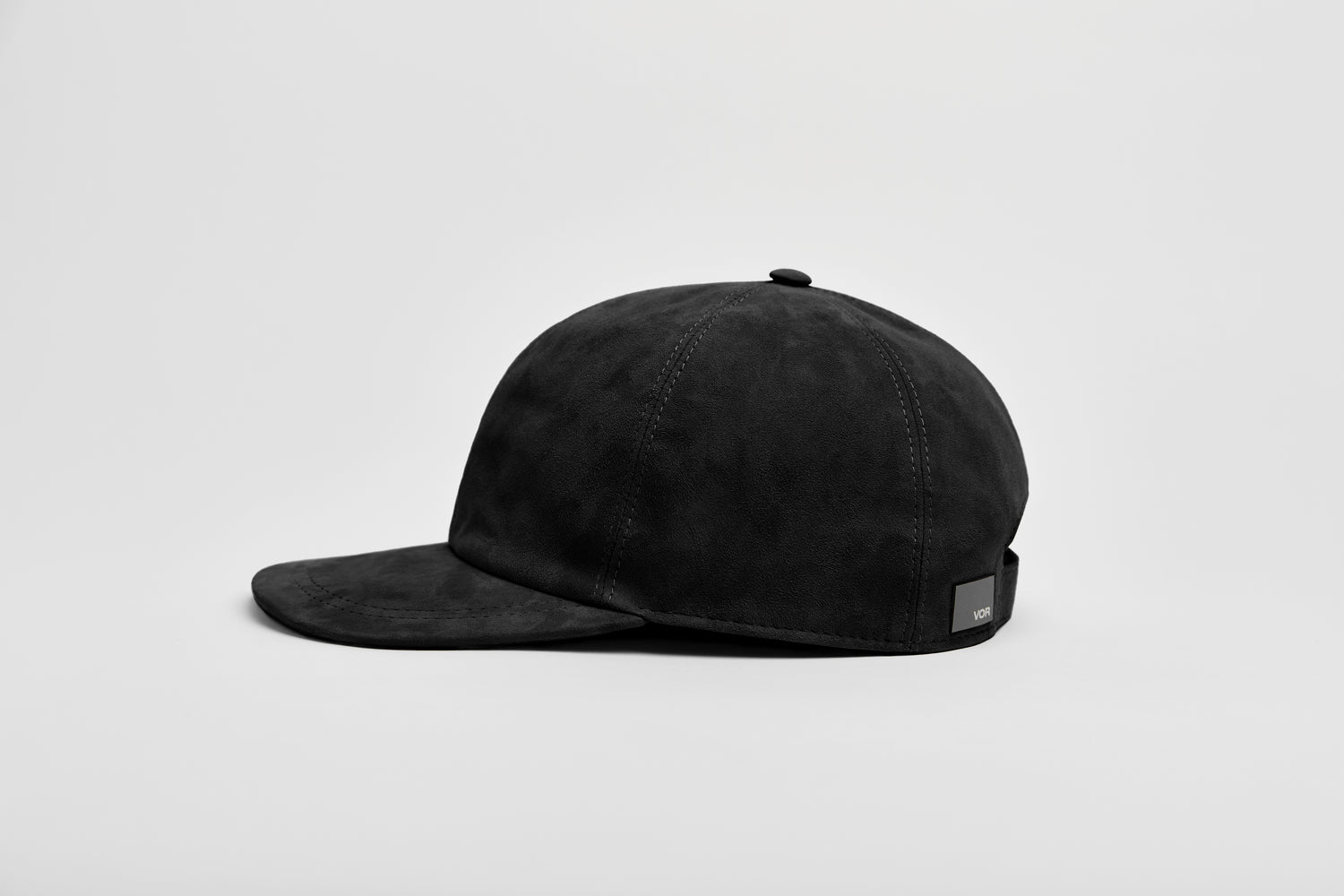 Contemporary black nubuck cap, made from the finest materials and leathers.