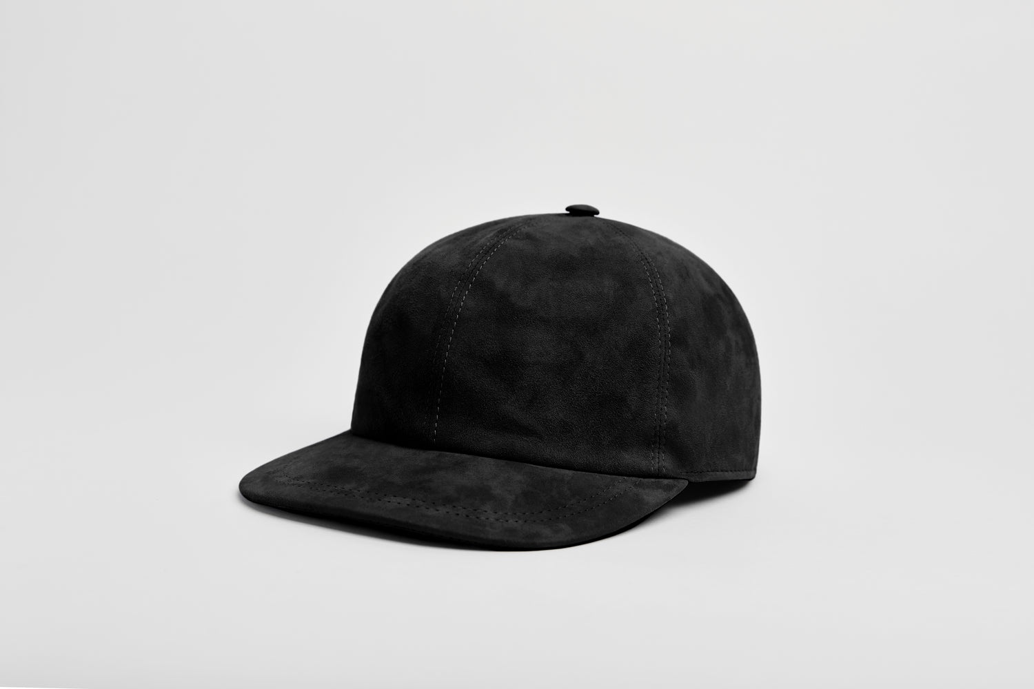 A modern leather hat, made from premium goat nubuck leather.