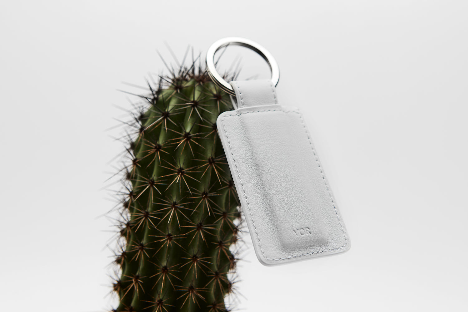 Premium white leather Keyring. Made in Germany.