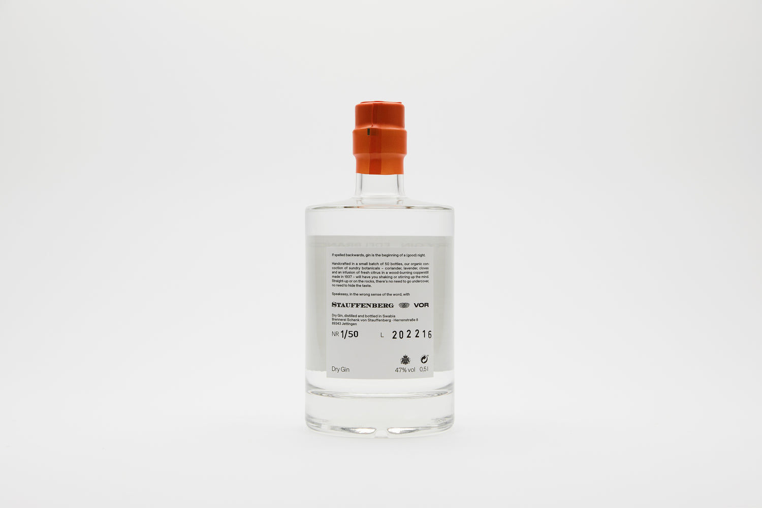 Organic gin infused with sundry botanicals. Made in Germany.